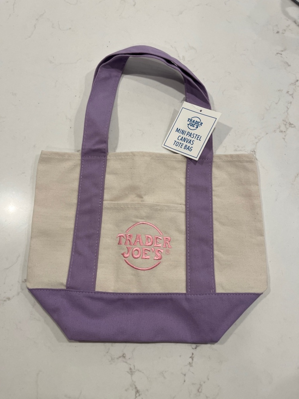 Mini Pastel Canvas Tote Bag in Lavender